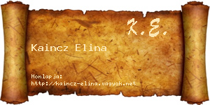Kaincz Elina névjegykártya